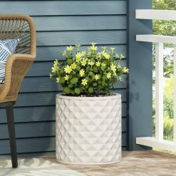 Noble House Corbett 15.75 in. Tall Antique White Lightweight Concrete Outdoor Planter -Breeze Decor Sales Store antique white large noble house plant pots 107441 31 1000