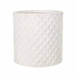 Noble House Corbett 15.75 in. Tall Antique White Lightweight Concrete Outdoor Planter