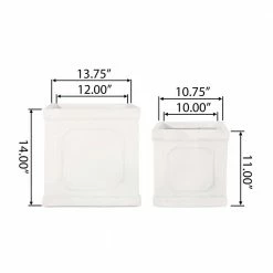 Noble House Wilbert 14 in. and 11 in. Tall Antique White Lightweight Concrete Outdoor Planter Set 14 Noble House Wilbert 14 in. and 11 in. Tall Antique White Lightweight Concrete Outdoor Planter Set -Breeze Decor Sales Store antique white noble house plant pots 107700 76 1000