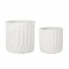 Noble House Gilmanton 16 in. and 12.5 in. Tall Antique White Lightweight Concrete Outdoor Planter Set