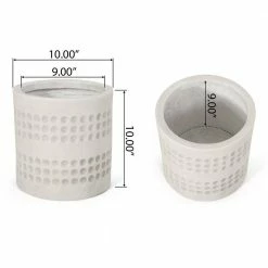 Noble House Burgos 14.75 in. and 10 in. Tall Antique White Lightweight Concrete Outdoor Planter Set -Breeze Decor Sales Store antique white noble house plant pots 107712 1f 1000