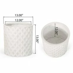 Noble House Corbett 13 in. and 10 in. Tall Antique White Lightweight Concrete Outdoor Planter Set (2-Pack) -Breeze Decor Sales Store antique white noble house plant pots 107716 4f 1000