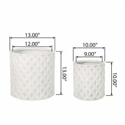 Noble House Corbett 13 in. and 10 in. Tall Antique White Lightweight Concrete Outdoor Planter Set (2-Pack) -Breeze Decor Sales Store antique white noble house plant pots 107716 c3 1000