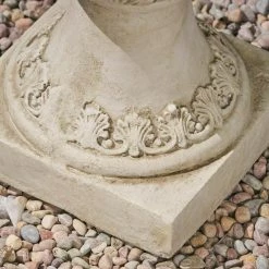 Noble House Delphine 15.5 in. x 11.25 in. Antique White Lightweight Concrete Outdoor Garden Urn Planter with Frond Accents -Breeze Decor Sales Store antique white noble house plant pots 54288 4f 1000