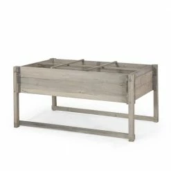 Noble House Atina 49.25 in. Antique White Firwood Trough Planter