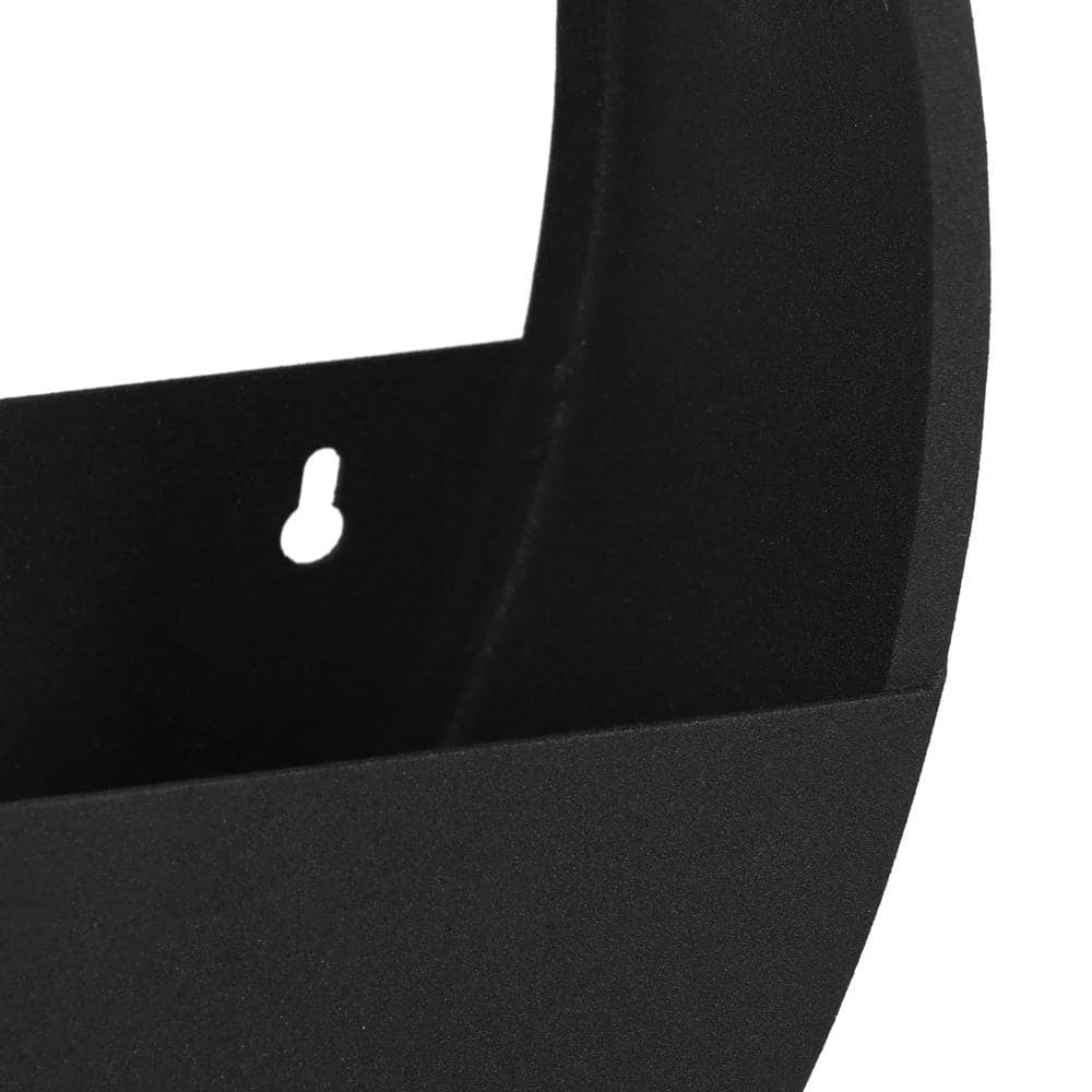 Noble House Shurley 19 in. Round Black Metal Wall Mounted Planter 5 Noble House Shurley 19 in. Round Black Metal Wall Mounted Planter - Image 5