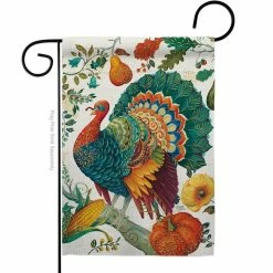 Breeze Decor 13 in. x 18.5 in. Suzani Turkey Birds Garden Flag 2-Sided Friends Decorative Vertical Flags