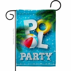 Breeze Decor 13 in. x 18.5 in. Pool Party Beach Garden Flag 2-Sided Coastal Decorative Vertical Flags