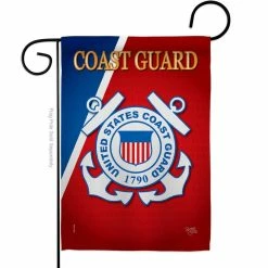 Breeze Decor 13 in. x 18.5 in. Coast Guard Garden Flag Double-Sided Armed Forces Decorative Vertical Flags