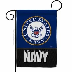 Breeze Decor 13 in. x 18.5 in. America Navy Garden Flag Double-Sided Armed Forces Decorative Vertical Flags