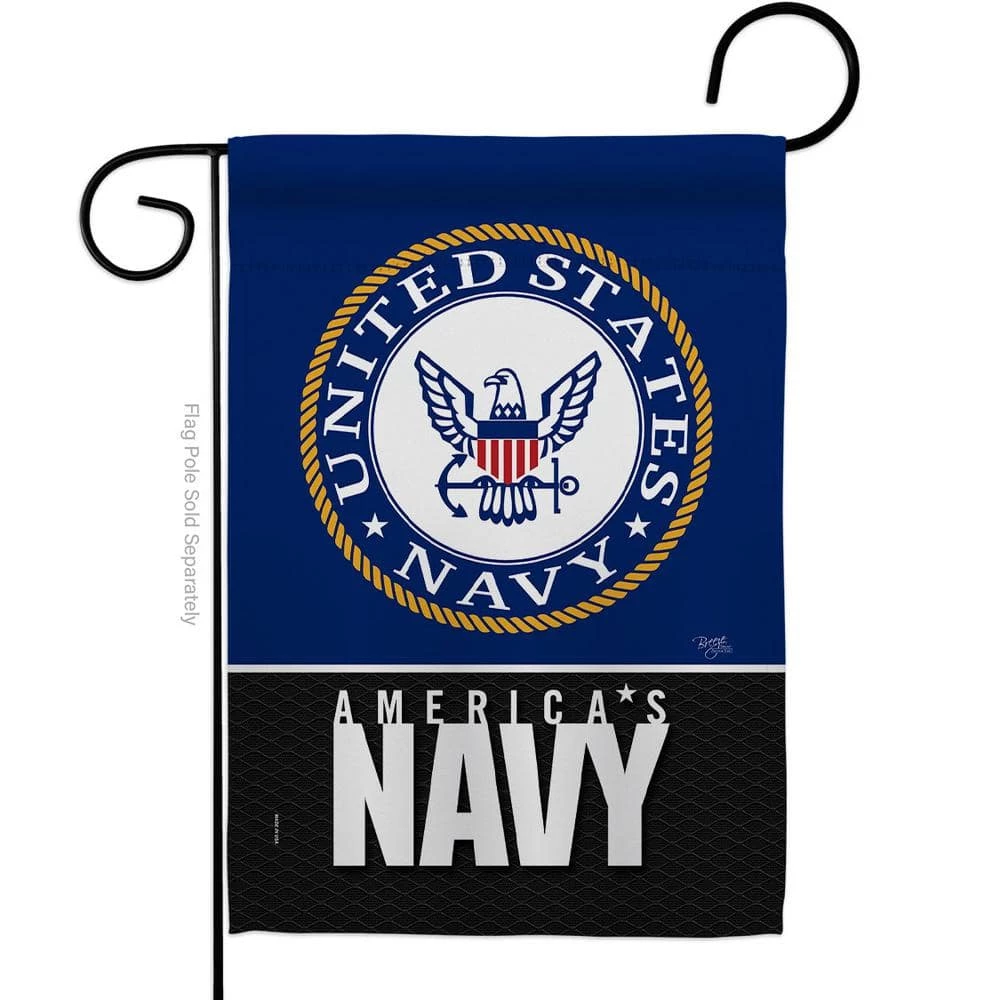 Breeze Decor 13 in. x 18.5 in. America Navy Garden Flag Double-Sided Armed Forces Decorative Vertical Flags 1 Breeze Decor 13 in. x 18.5 in. America Navy Garden Flag Double-Sided Armed Forces Decorative Vertical Flags