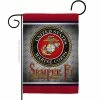 Breeze Decor 13 in. x 18.5 in. Semper Fi US Marine Garden Double-Sided Armed Forces Decorative Vertical Flags