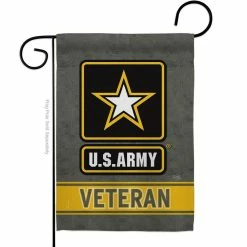 Breeze Decor 13 in. x 18.5 in. US Army Veteran Garden Double-Sided Armed Forces Decorative Vertical Flags