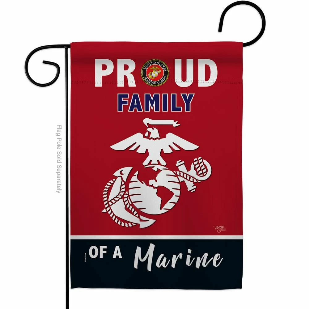 Breeze Decor 13 in. x 18.5 in. Proud Family Marines Garden Flag Double-Sided Readable Both Sides Armed Forces Marine Corps Decorative 1 Breeze Decor 13 in. x 18.5 in. Proud Family Marines Garden Flag Double-Sided Readable Both Sides Armed Forces Marine Corps Decorative