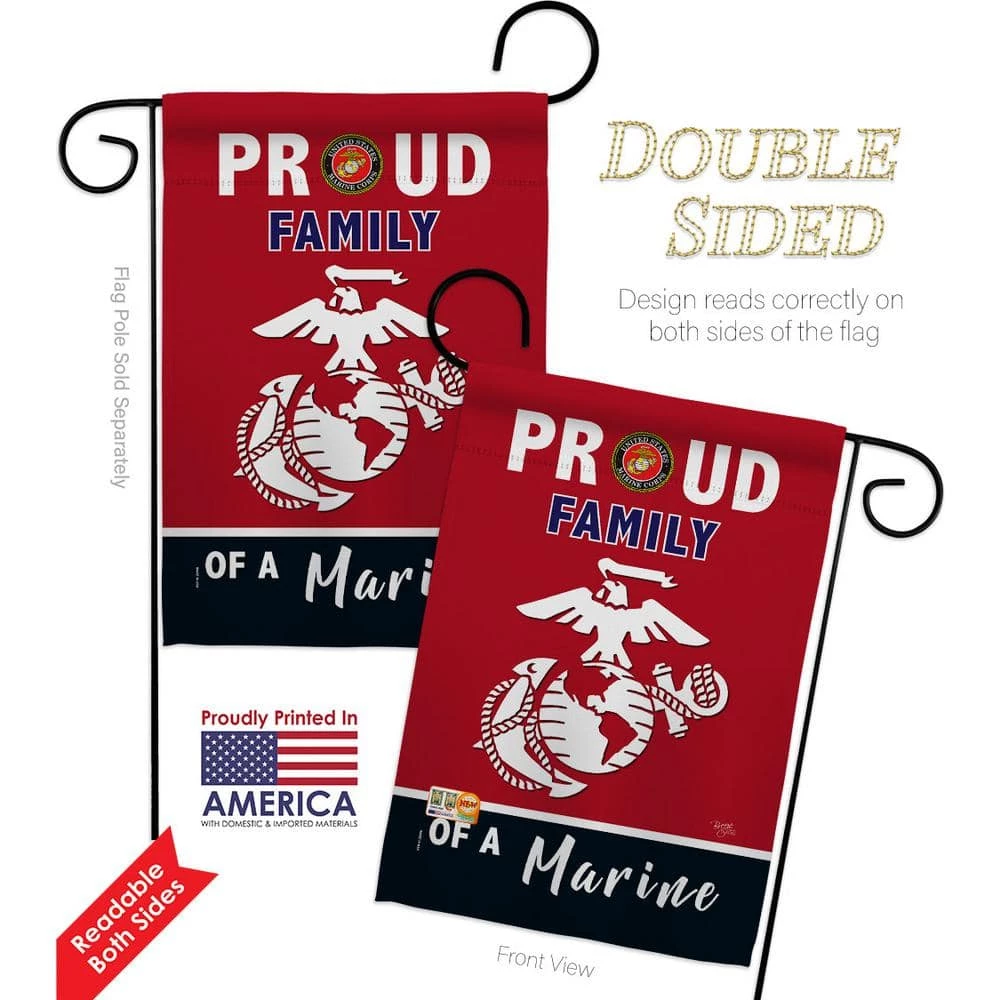 Breeze Decor 13 in. x 18.5 in. Proud Family Marines Garden Flag Double-Sided Readable Both Sides Armed Forces Marine Corps Decorative 2 Breeze Decor 13 in. x 18.5 in. Proud Family Marines Garden Flag Double-Sided Readable Both Sides Armed Forces Marine Corps Decorative - Image 2