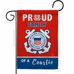 Breeze Decor 13 in. x 18.5 in. Proud Family Coastie Garden Flag Double-Sided Armed Forces Decorative Vertical Flags