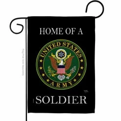 Breeze Decor 13 in. x 18.5 in. Home of Army Soldier Garden Flag Double-Sided Armed Forces Decorative Vertical Flags