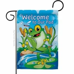 Breeze Decor 13 in. x 18.5 in. Frog Bugs and Frogs Garden Flag 2-Sided Friends Decorative Vertical Flags