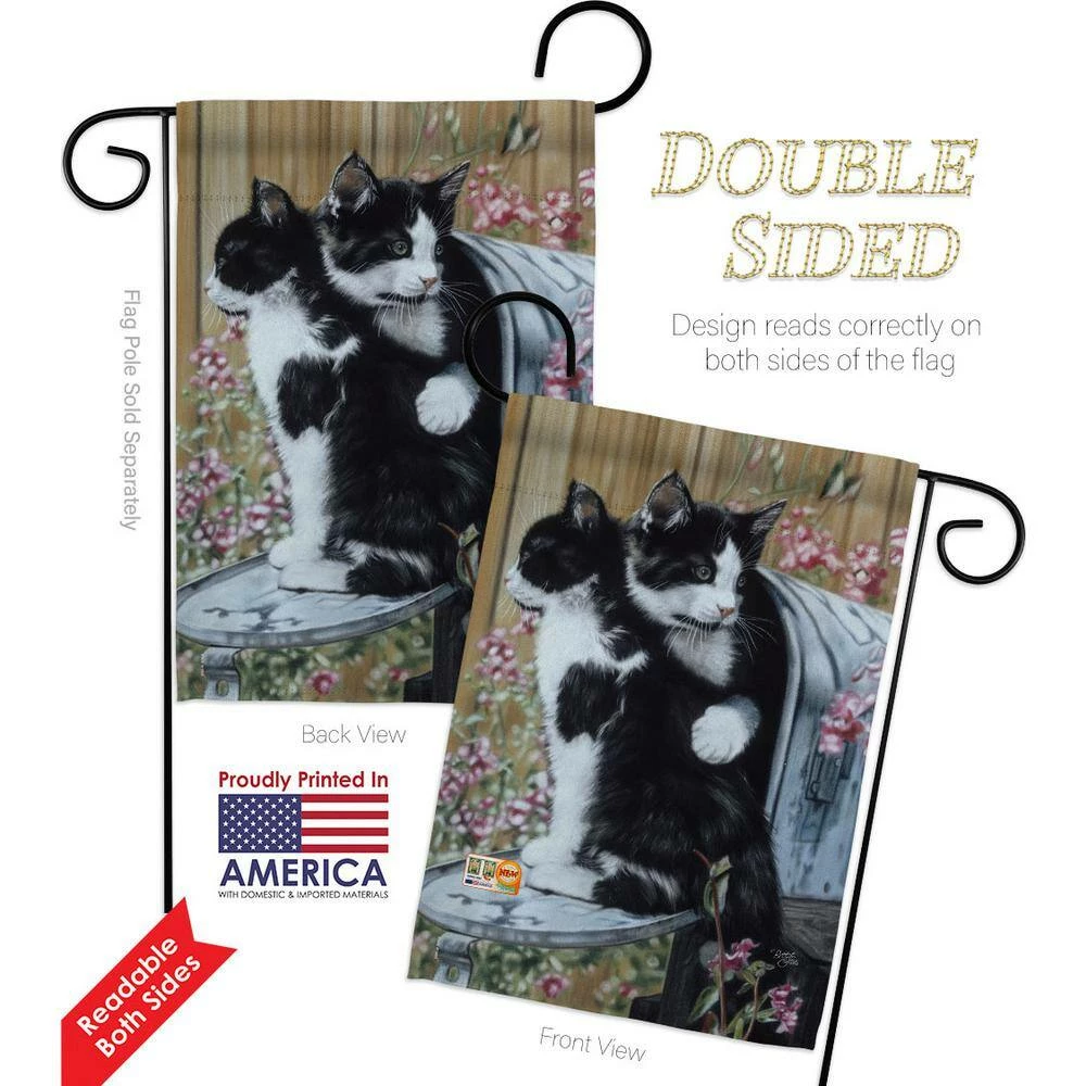 Breeze Decor 13 in. x 18.5 in. Tuxedo Cat Cat Garden Flag Double-Sided Readable Both Sides Animals Decorative 2 Breeze Decor 13 in. x 18.5 in. Tuxedo Cat Cat Garden Flag Double-Sided Readable Both Sides Animals Decorative - Image 2