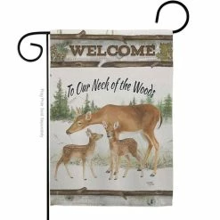Breeze Decor 13 in. x 18.5 in. Neck Of The Woods Wildlife Garden Flag Double-Sided Animals Decorative Vertical Flags