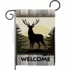 Breeze Decor 13 in. x 18.5 in. Welcome Deer Wildlife Garden Flag Double-Sided Animals Decorative Vertical Flags