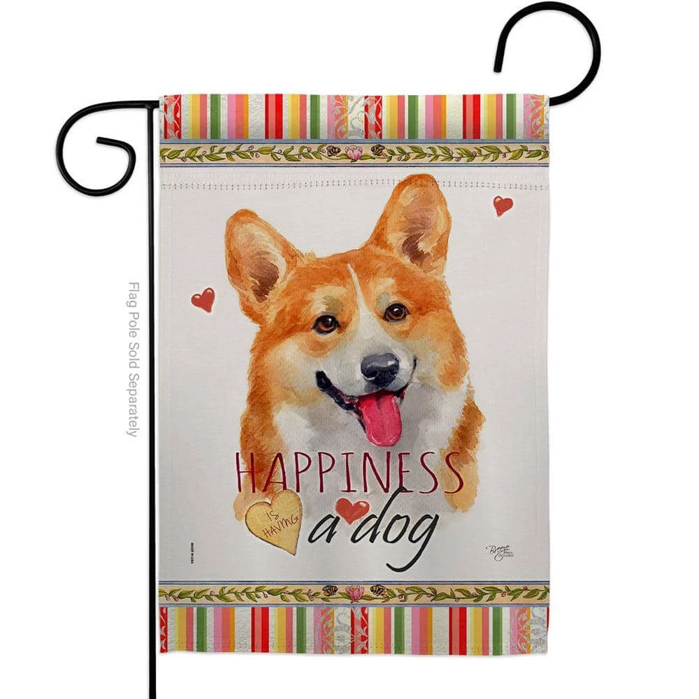 Breeze Decor 13 in. x 18.5 in. Fawn Corgi Happiness Dog Garden Flag Double-Sided Readable Both Sides Animals Decorative 1 Breeze Decor 13 in. x 18.5 in. Fawn Corgi Happiness Dog Garden Flag Double-Sided Readable Both Sides Animals Decorative
