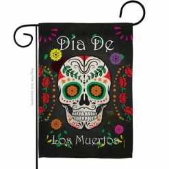 Breeze Decor 13 in. x 18.5 in. Dia de los Muertos Garden Flag Double-Sided Fall Decorative Vertical Flag