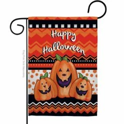 Breeze Decor 13 in. x 18.5 in. Halloween Trio Garden Flag Double-Sided Fall Decorative Vertical Flag