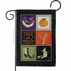 Breeze Decor 13 in. x 18.5 in. Trick or Treat Collage Garden Flag Double-Sided Fall Decorative Vertical Flag
