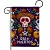 Breeze Decor 13 in. x 18.5 in. Dia De Muertos Skulls Garden Flag Double-Sided Fall Decorative Vertical Flag