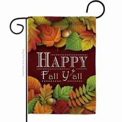 Breeze Decor 13 in. x 18.5 in. Happy Fall Y All Garden Flag Double-Sided Fall Decorative Vertical Flags
