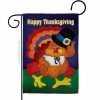 Breeze Decor 13 in. x 18.5 in. Happy Thanksgiving Turkey Garden Flag Double-Sided Fall Decorative Vertical Flag
