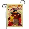 Breeze Decor 13 in. x 18.5 in. Happy Turkey Day Garden Flag Double-Sided Fall Decorative Vertical Flags