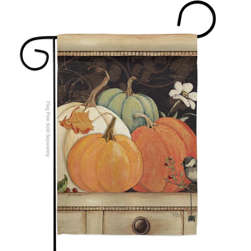 Breeze Decor 13 in. x 18.5 in. October Pumpkins Garden Flag Double-Sided Fall Decorative Vertical Flags 1 Breeze Decor 13 in. x 18.5 in. October Pumpkins Garden Flag Double-Sided Fall Decorative Vertical Flags