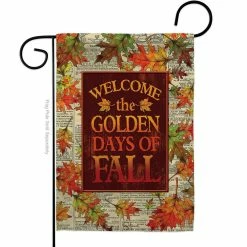 Breeze Decor 13 in. x 18.5 in. Golden Fall Garden Flag Double-Sided Fall Decorative Vertical Flags
