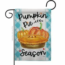 Breeze Decor 13 in. x 18.5 in. Pumpkin Pie Garden Flag Double-Sided Fall Decorative Vertical Flags