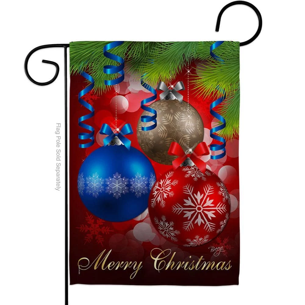 Breeze Decor 13 in. x 18.5 in. Ornaments Christmas Garden Flag Double-Sided Winter Decorative Vertical Flags 1 Breeze Decor 13 in. x 18.5 in. Ornaments Christmas Garden Flag Double-Sided Winter Decorative Vertical Flags