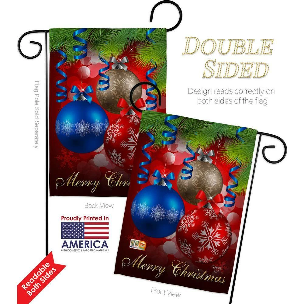 Breeze Decor 13 in. x 18.5 in. Ornaments Christmas Garden Flag Double-Sided Winter Decorative Vertical Flags 2 Breeze Decor 13 in. x 18.5 in. Ornaments Christmas Garden Flag Double-Sided Winter Decorative Vertical Flags - Image 2