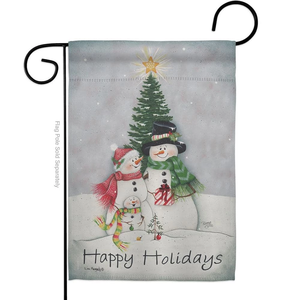 Breeze Decor 13 in. x 18.5 in. Snowman Family Christmas Garden Flag Double-Sided Winter Decorative Vertical Flags 1 Breeze Decor 13 in. x 18.5 in. Snowman Family Christmas Garden Flag Double-Sided Winter Decorative Vertical Flags