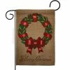 Breeze Decor 13 in. x 18.5 in. Wreath Christmas Garden Flag Double-Sided Winter Decorative Vertical Flags