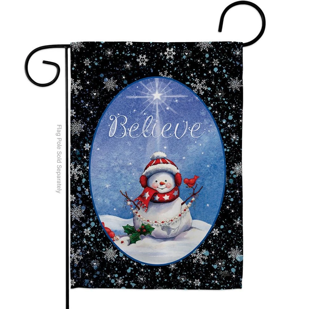 Breeze Decor 13 in. x 18.5 in. Believe Christmas Garden Flag Double-Sided Winter Decorative Vertical Flags 1 Breeze Decor 13 in. x 18.5 in. Believe Christmas Garden Flag Double-Sided Winter Decorative Vertical Flags