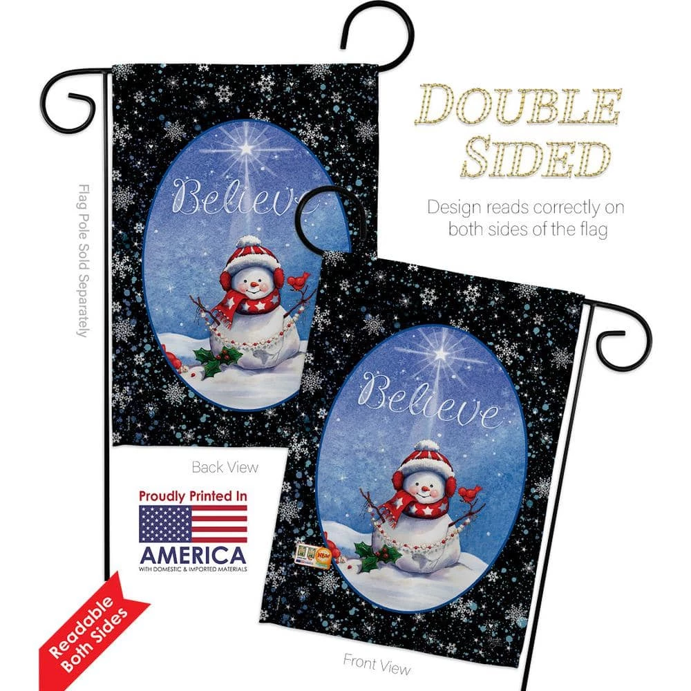 Breeze Decor 13 in. x 18.5 in. Believe Christmas Garden Flag Double-Sided Winter Decorative Vertical Flags 2 Breeze Decor 13 in. x 18.5 in. Believe Christmas Garden Flag Double-Sided Winter Decorative Vertical Flags - Image 2