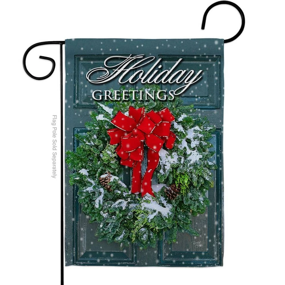 Breeze Decor 13 in. x 18.5 in. Holiday Greeting Wreath Winter Wonderland Garden Flag Double-Sided Decorative Vertical Flags 1 Breeze Decor 13 in. x 18.5 in. Holiday Greeting Wreath Winter Wonderland Garden Flag Double-Sided Decorative Vertical Flags