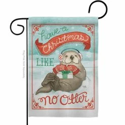 Breeze Decor 13 in. x 18.5 in. Christmas Like No Otter Garden Flag Double-Sided Winter Decorative Vertical Flags