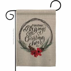 Breeze Decor 13 in. x 18.5 in. Christmas Blessings Garden Flag Double-Sided Winter Decorative Vertical Flags