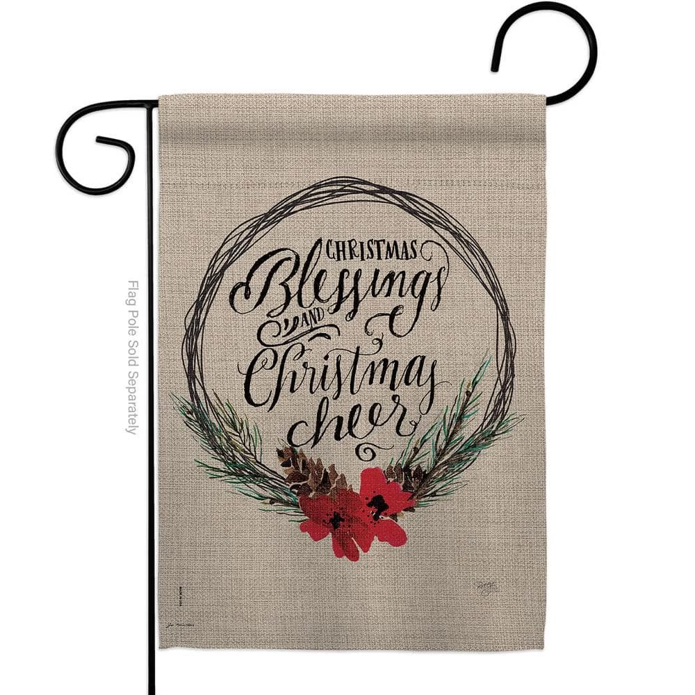Breeze Decor 13 in. x 18.5 in. Christmas Blessings Garden Flag Double-Sided Winter Decorative Vertical Flags 1 Breeze Decor 13 in. x 18.5 in. Christmas Blessings Garden Flag Double-Sided Winter Decorative Vertical Flags