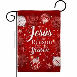 Breeze Decor 13 in. x 18.5 in. Jesus is the Reason Nativity Garden Flag Double-Sided Winter Decorative Vertical Flags