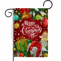 Breeze Decor 13 in. x 18.5 in. Merry Christmas Garden Flag Double-Sided Winter Decorative Vertical Flags