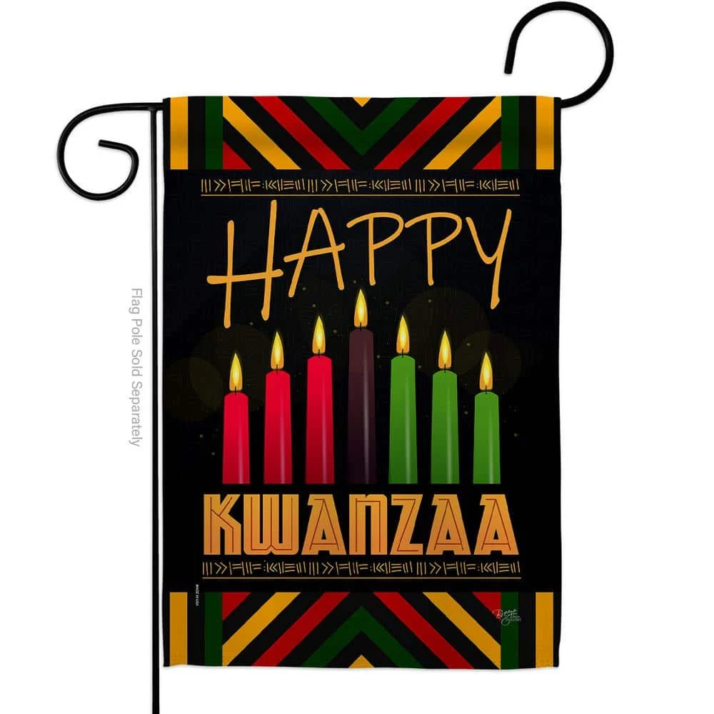 Breeze Decor 13 in. x 18.5 in. Kwanzaa Greeting Garden Flag Double-Sided Winter Decorative Vertical Flags 1 Breeze Decor 13 in. x 18.5 in. Kwanzaa Greeting Garden Flag Double-Sided Winter Decorative Vertical Flags