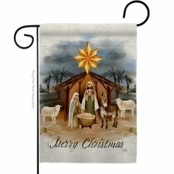 Breeze Decor 13 in. x 18.5 in. Birth of Jesus Nativity Garden Flag Double-Sided Winter Decorative Vertical Flags